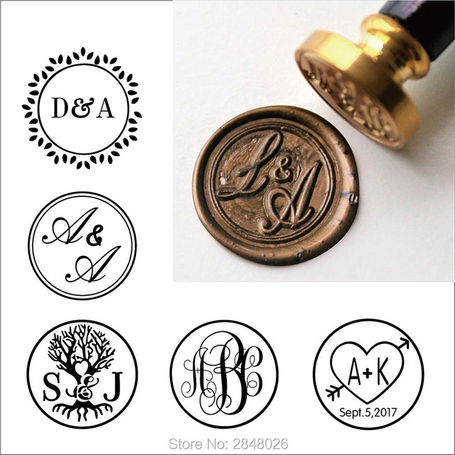 Custom Rustic Two initials Wax Seal Stamp,Custom Wax Seal Stamp